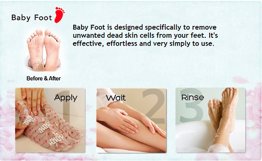 Baby Foot -1 Hour Exfoliant Pack  (with 2 free peel enhancing foot soaks) image 3
